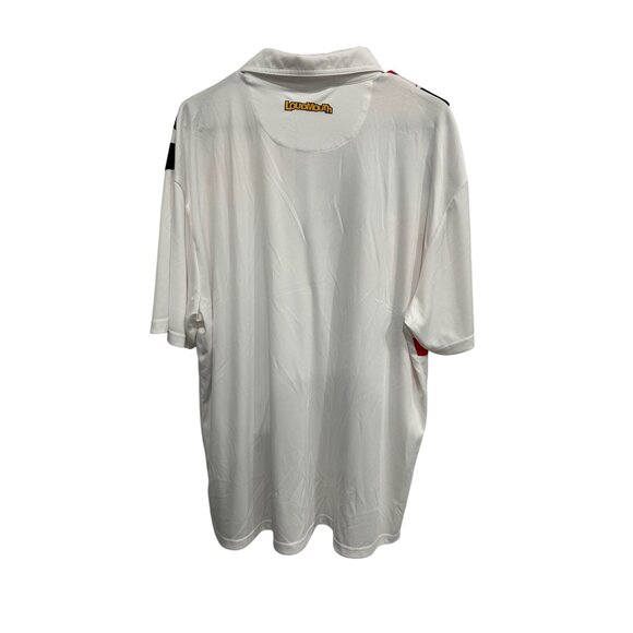 Loudmouth Fancy Fire Coral Golf Polo Shirt White Multi Sz XXL Performance NWT - Picture 2 of 10